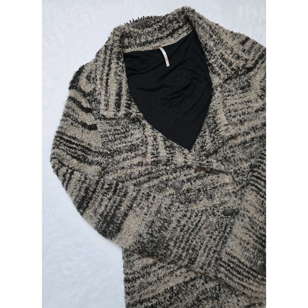 Free People Zebra Breasted Knit Cardigan Wool Blend Cozy Comfort Size Medium